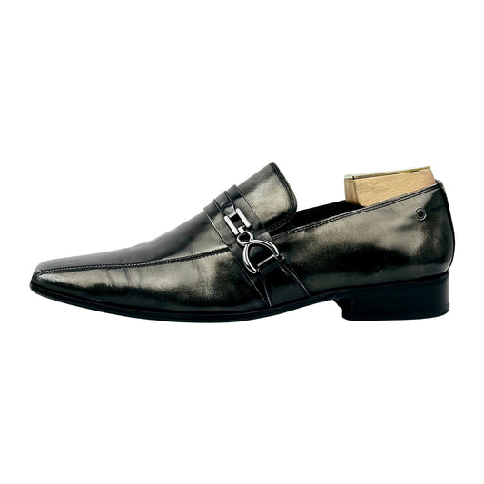 Democrata Men's Black Leather Loafers (Size 44)