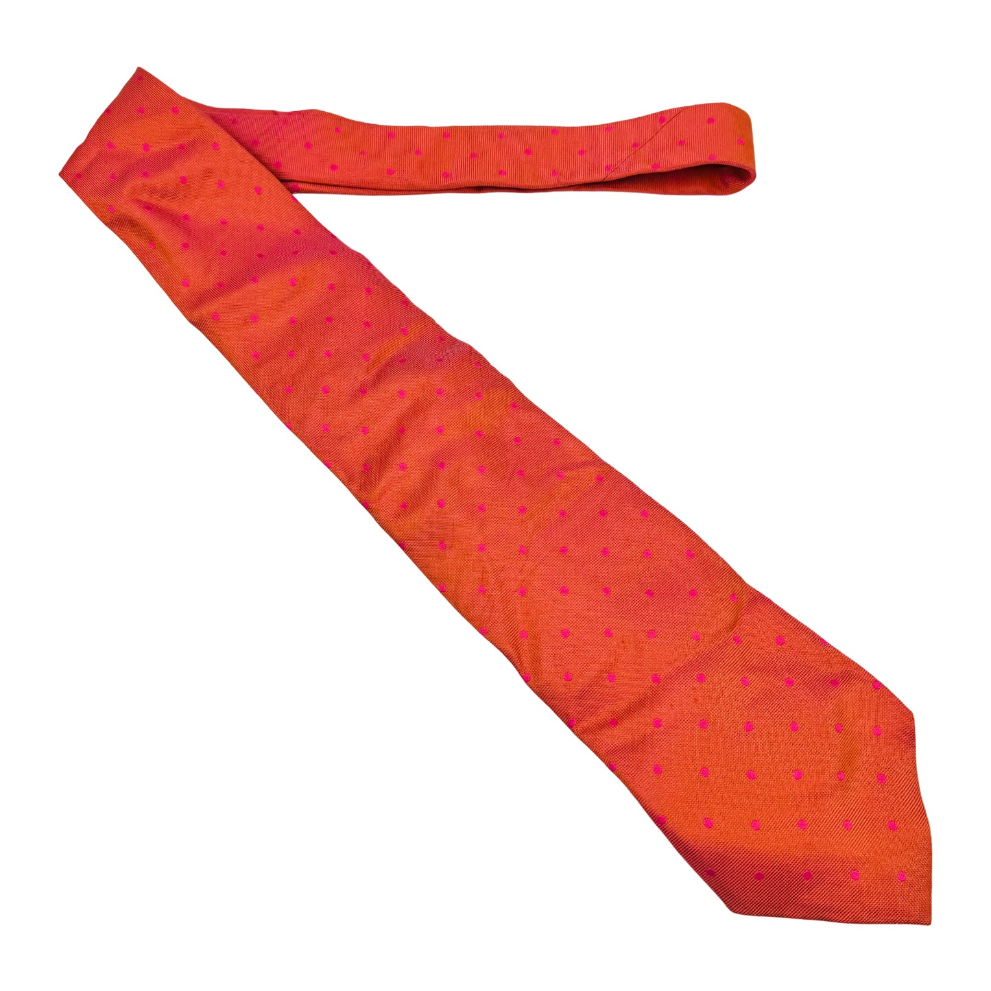Burberry London Orange 'Polka Dots' Tie (Size Regular)