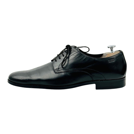 Hugo Boss Men's Black Leather Derby Shoes (Size 44.5) - 50190694