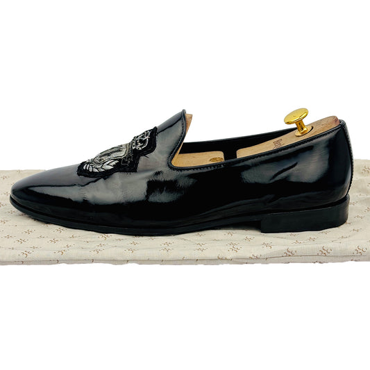 Billionaire Men's Patent Embossed Logo Loafers (Size 42.5/43)