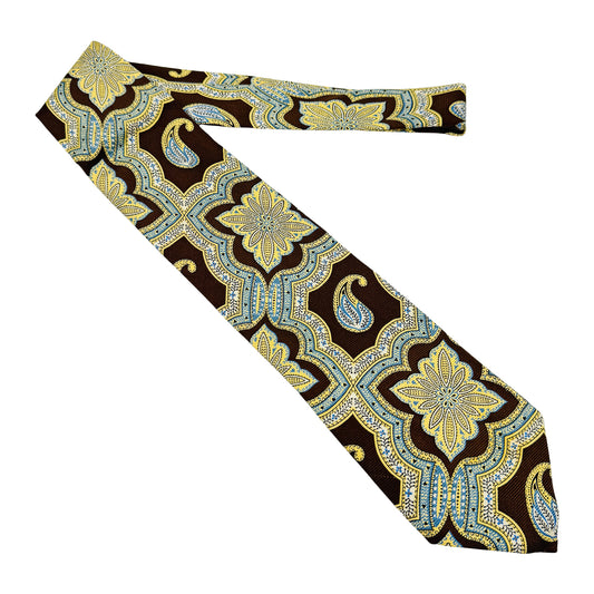 Henry Brian Brown 'Floral Pattern' Tie (Size Regular)