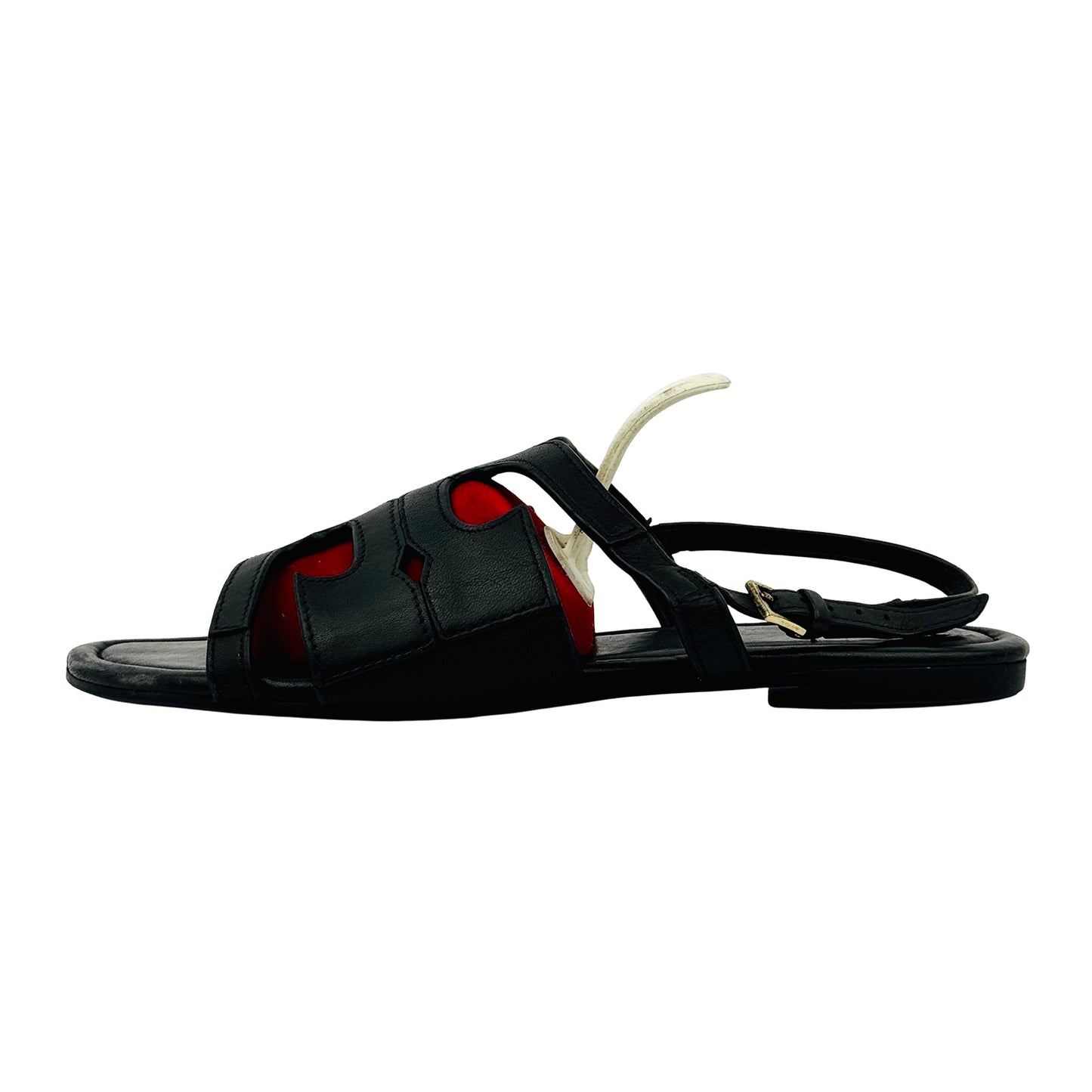 Tory Burch Women's Black Leather Sandals (Size 37.5)