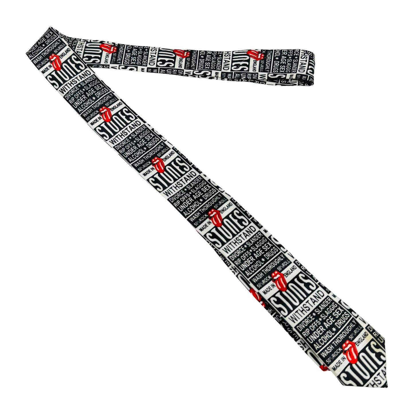 Solid Rock Black 'Graphic Print' Tie (Size Slim Fit)