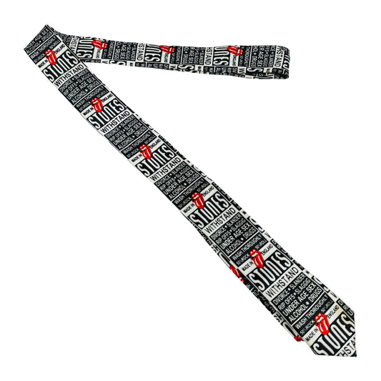 Solid Rock Black 'Graphic Print' Tie (Size Slim Fit)