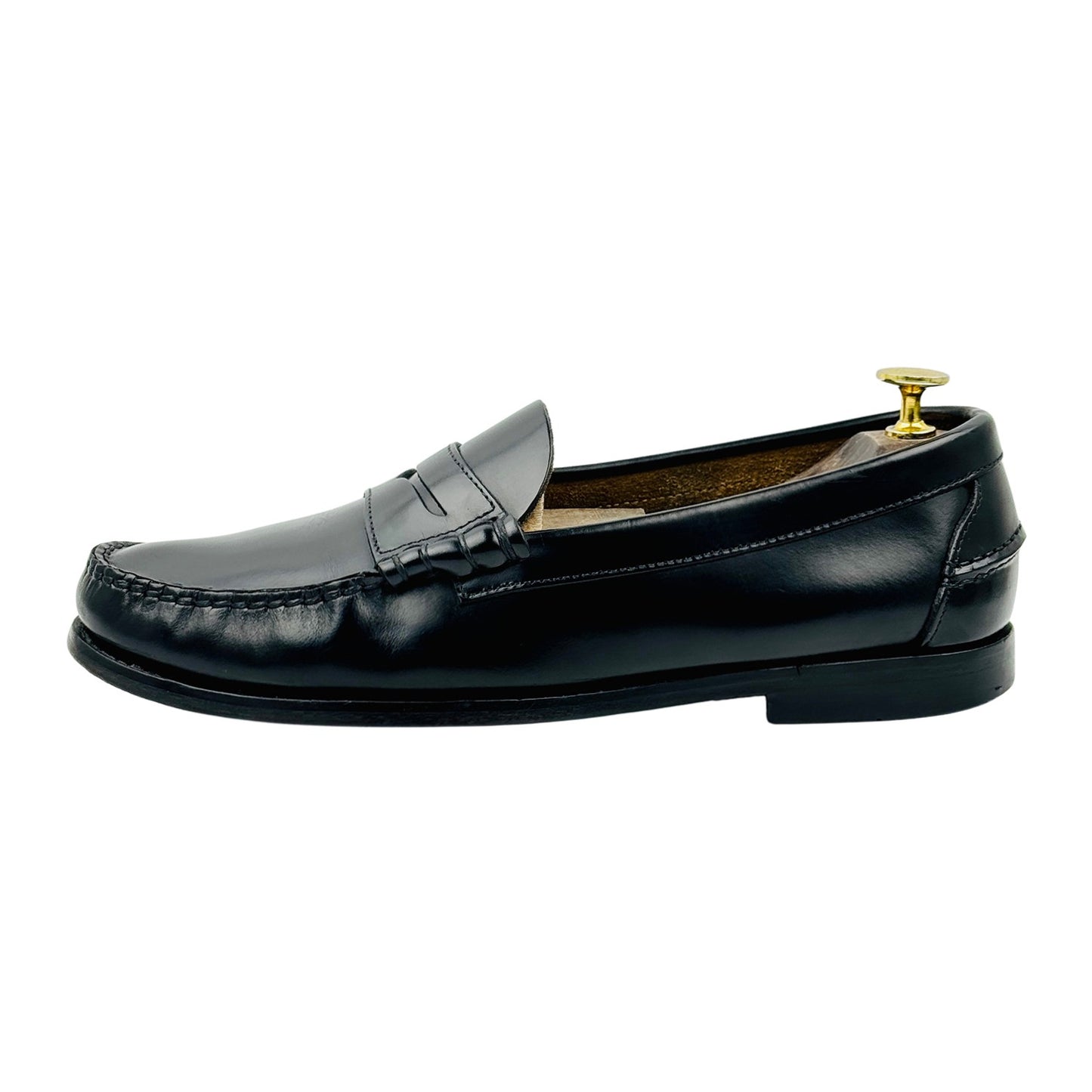 Prada Men's Black Leather Penny Loafers (Size 42)