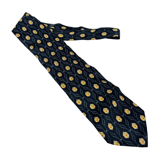 Valentino Dark Navy 'Geometric Motifs' Tie (Size Regular)