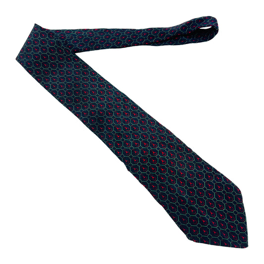 Givenchy Navy Blue 'Chain Pattern' Tie (Size Regular)