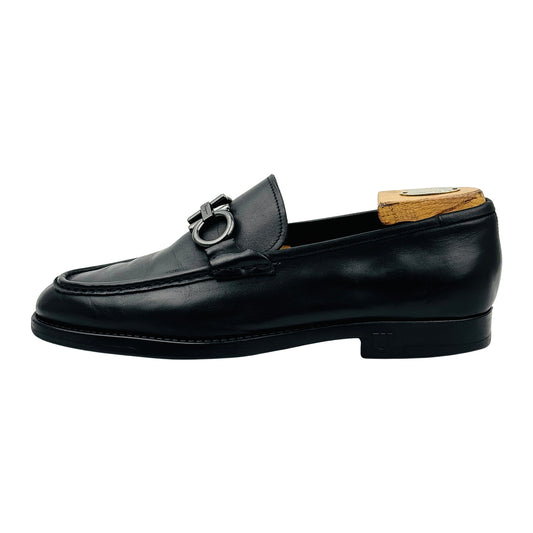 Salvatore Ferragamo Black Gancini Bit Leather Loafers (Size 43.5)
