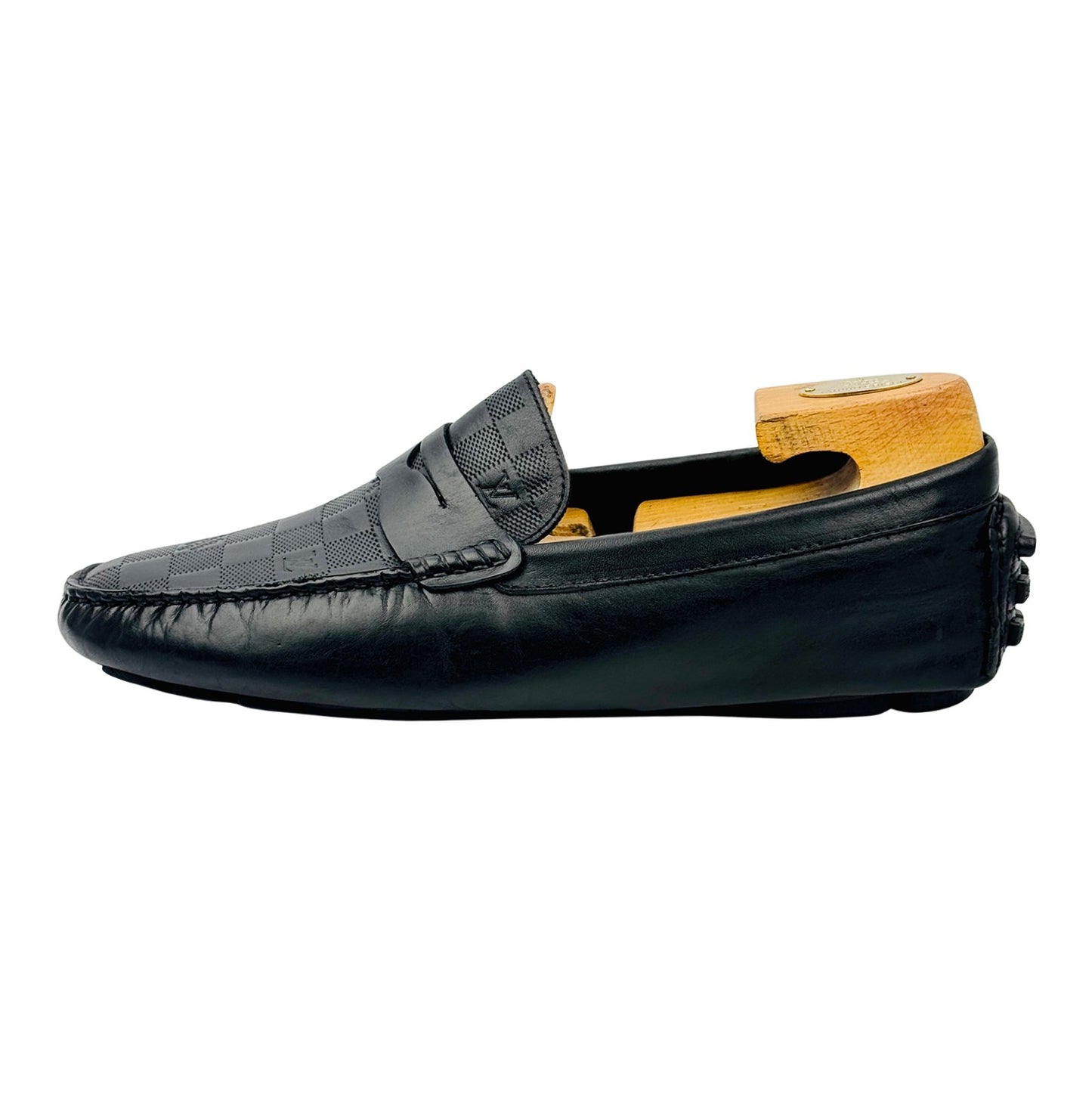 Louis Vuitton Damier Embossed Leather Penny Loafers (Size 43)