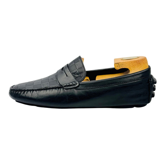 Louis Vuitton Damier Embossed Leather Penny Loafers (Size 43)