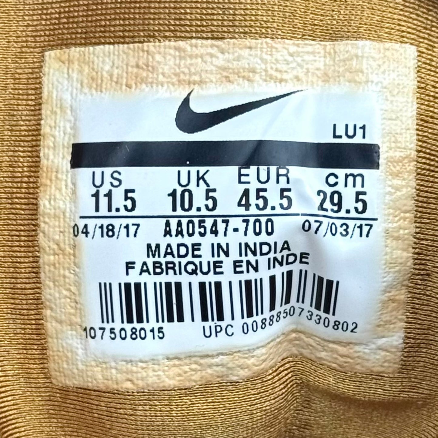 Nike Court Borough Mid Winter 'Wheat' Sneakers (Size 45.5) - AA0547-700
