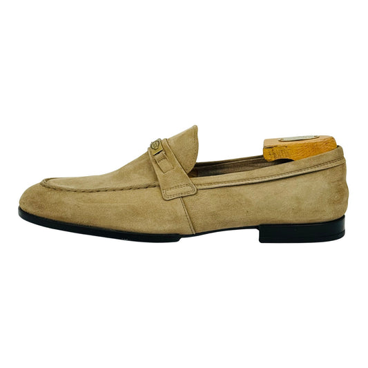 Tod’s Men's Beige Logo-Plaque Loafers (Size 43)