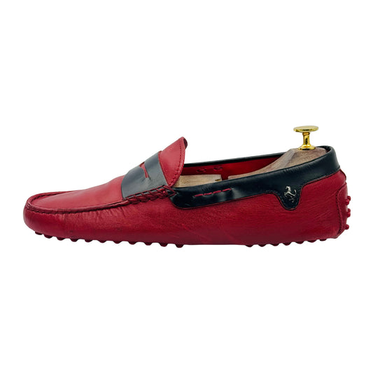 Tod's for Ferrari Gommino 'Red Black' Penny Loafers (Size 42/42.5)