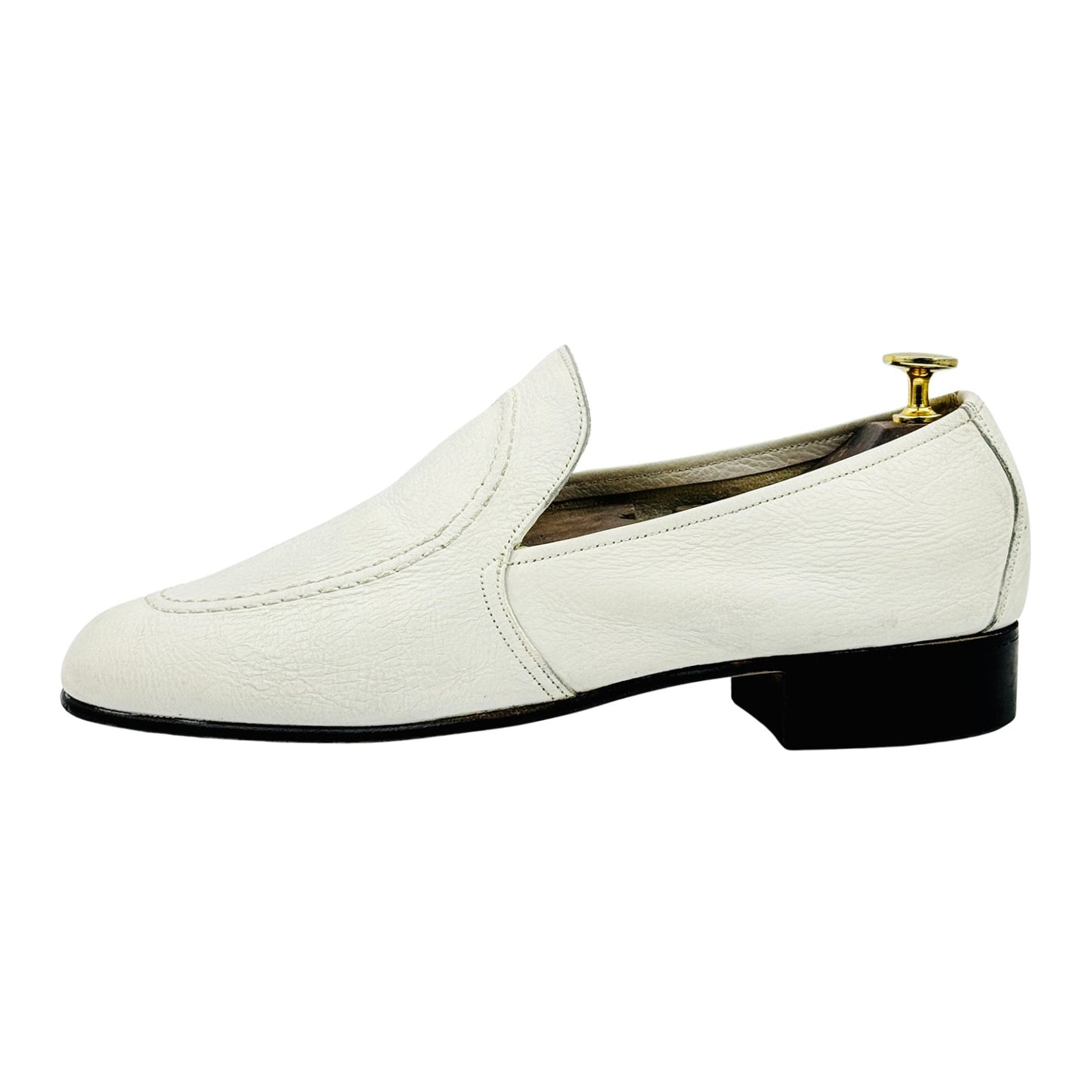 Bally Men's White Textured Leather Loafers (Size 42)