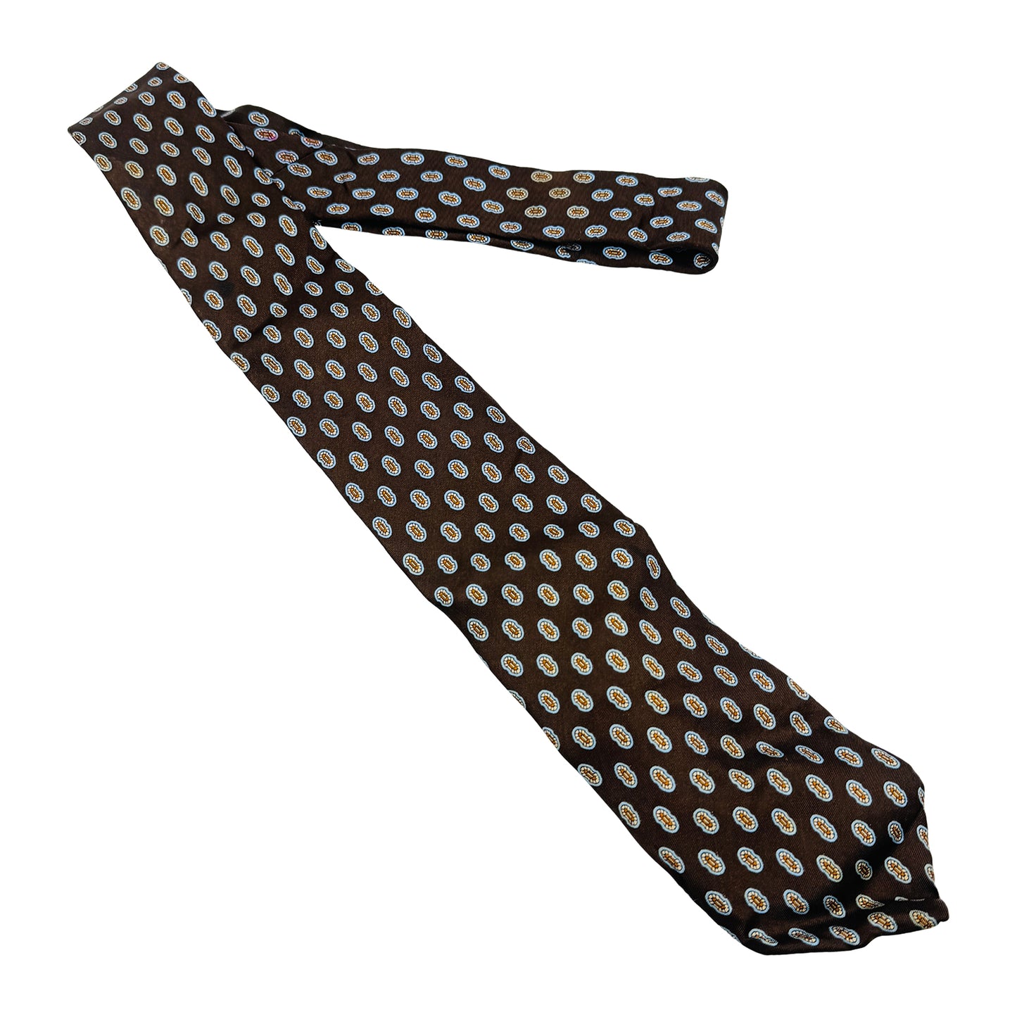 Lanvin Dark Brown 'Motifs' Silk Tie (Size Regular)