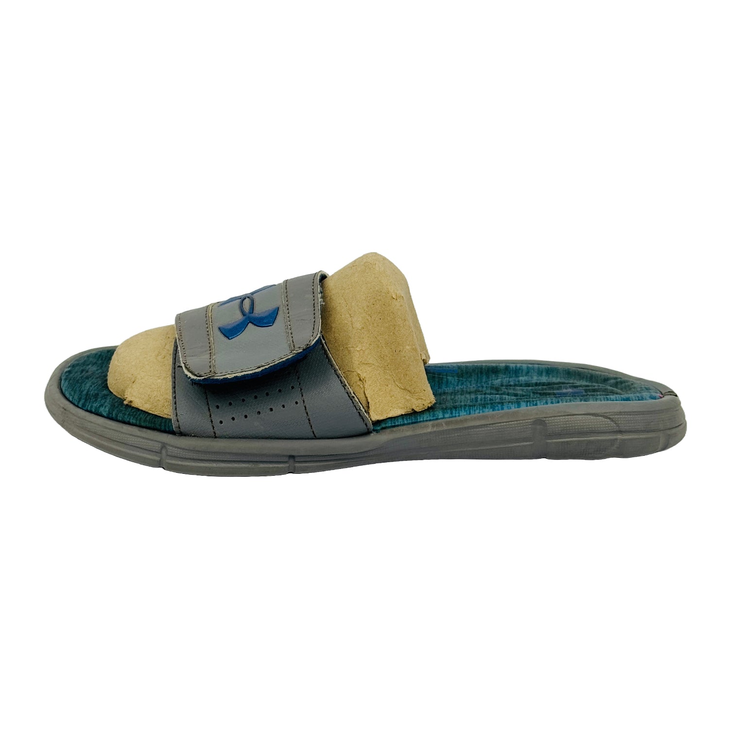 Image of Under Armour Men's Grey Blue Slippers (Size 45/46)