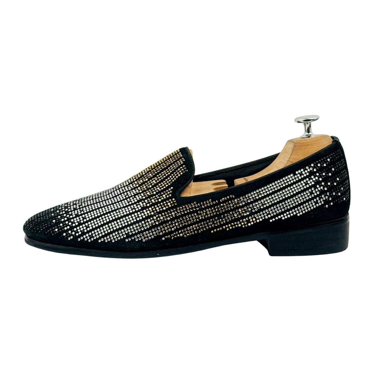 Giuseppe Zanoti Black Leather Embellished Loafers (Size 42)