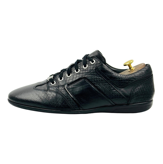 Versace Black Leather Medusa Low Top Sneakers (Size 43) - V900420