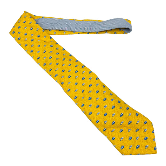 Tommy Hilfiger Mustard Yellow 'Fish Pattern' Tie (Size Regular)