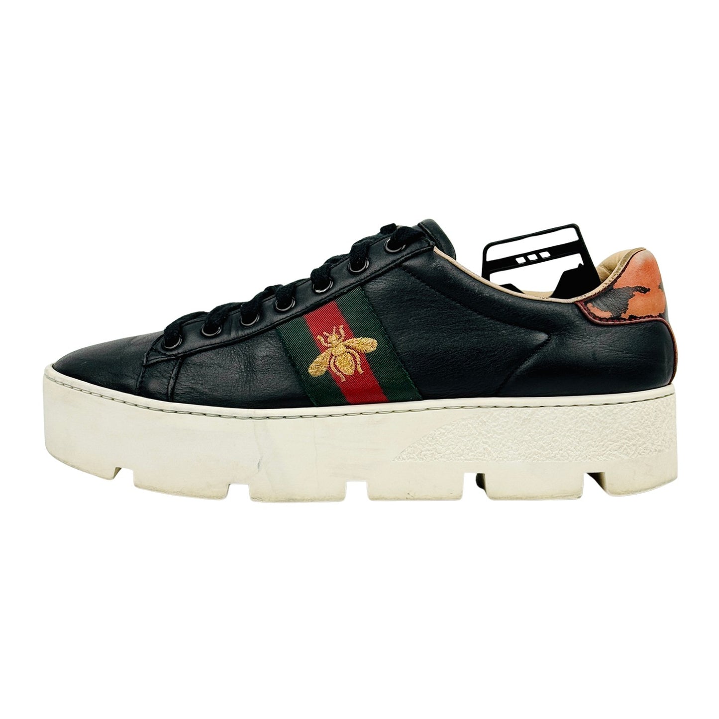 Gucci Ace Platform Black Sneakers (Size 38.5) - 577573