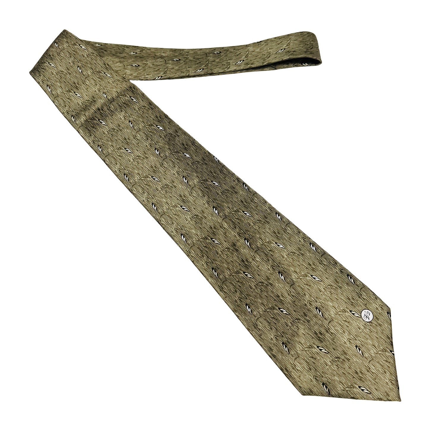 Versace Olive Green 'Geometric Motifs' Tie (Size Regular)