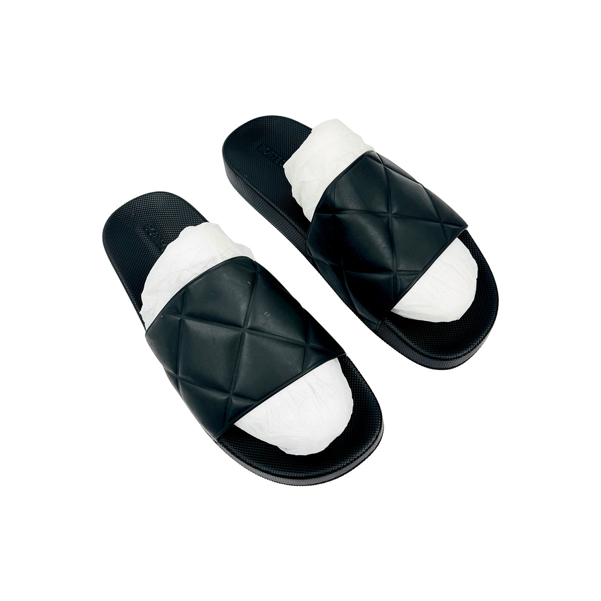 Bottega Veneta The Slider Black Rubber Slides (Size 42)