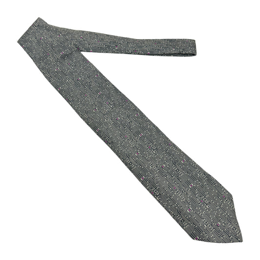 Thomas Pink Dark Grey 'Geometric Pattern' Tie (Size Regular)