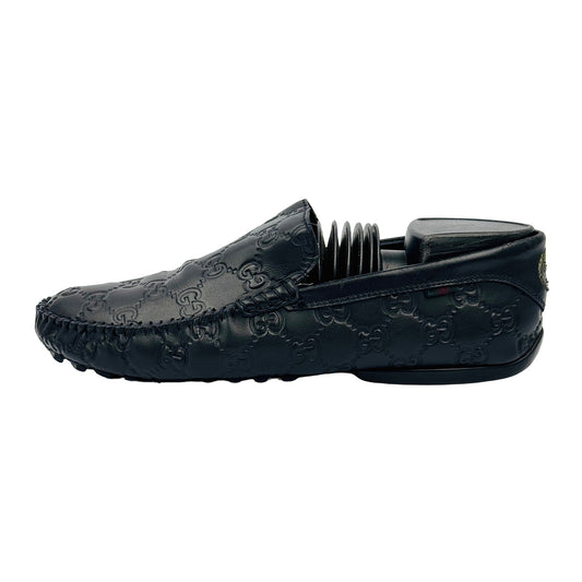Gucci Signature GG Black Debossed Loafers (Size 39/40)