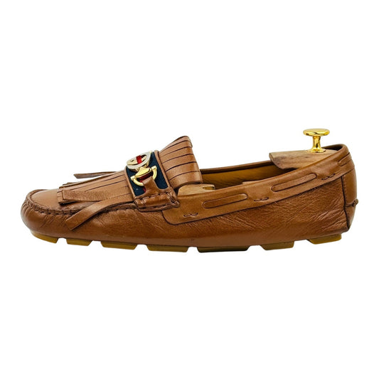 Gucci Interlocking G 'Fringe' Leather Loafers (Size 41/41.5) - 575642