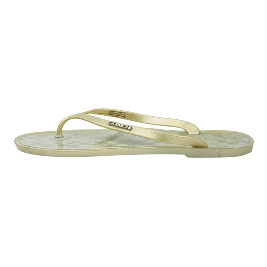 Coach Women's Lyra Off-White Flip Flops (Size 38)