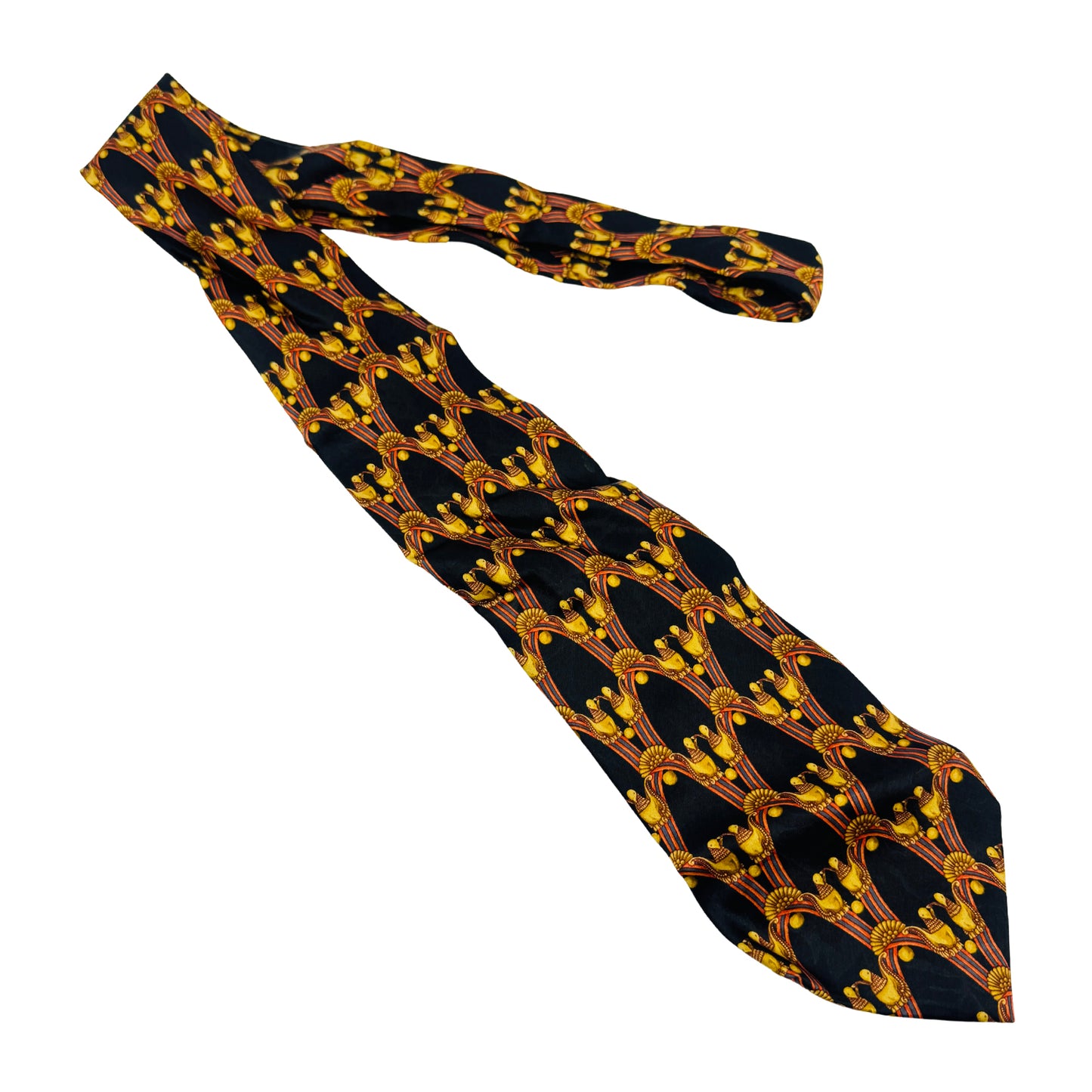 Lanvin Black 'Ornamental Pattern' Silk Tie (Size Regular)