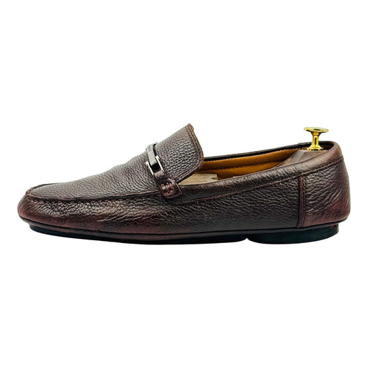 Hugo Boss Noel Brown Leather Loafers (Size 42) - 50503622