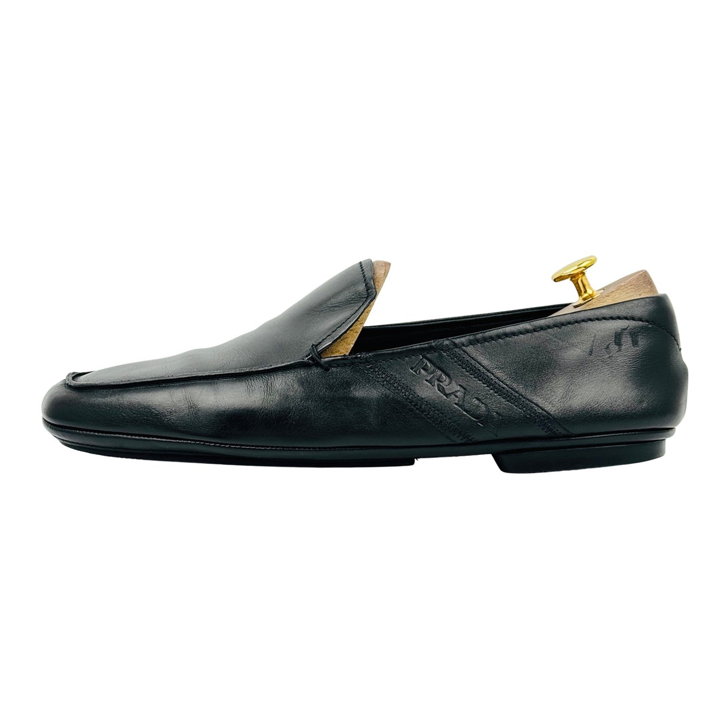 Prada Men's Black Leather Italian Loafers (Size 42.5)