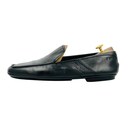 Prada Men's Black Leather Italian Loafers (Size 42.5)