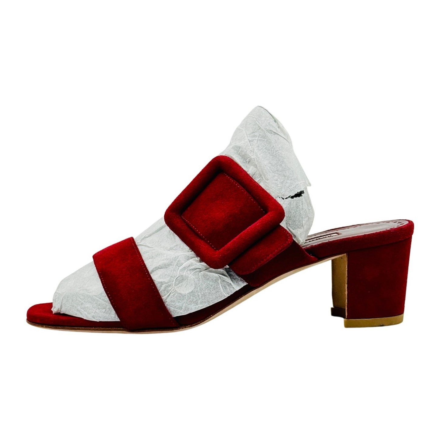 Manolo Blahnik Titubanew 50 Burgundy Heels (Size 37.5)