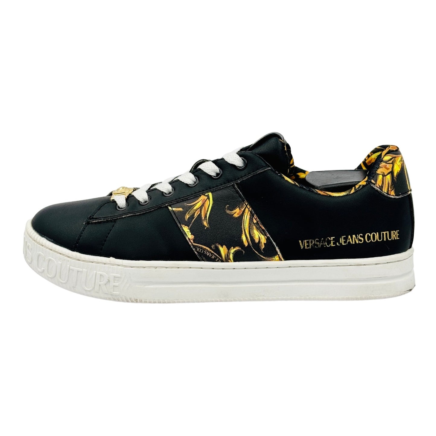 Versace Jeans Couture Baroque Print Leather Sneakers (Size 40) - 72VA3SKA