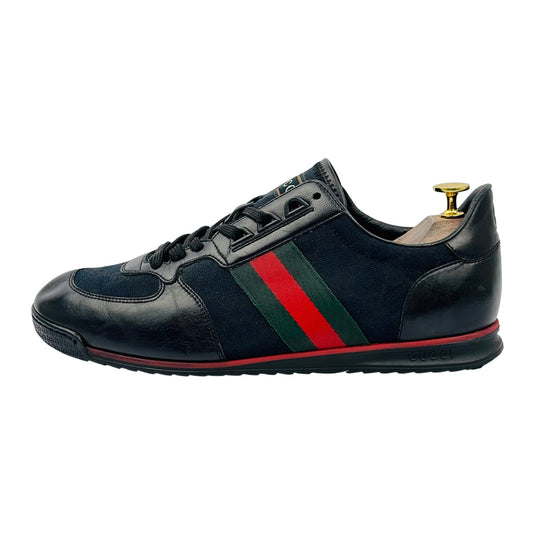 Gucci Web Stripe GG Canvas Black Sneakers (Size 42.5) - 237715
