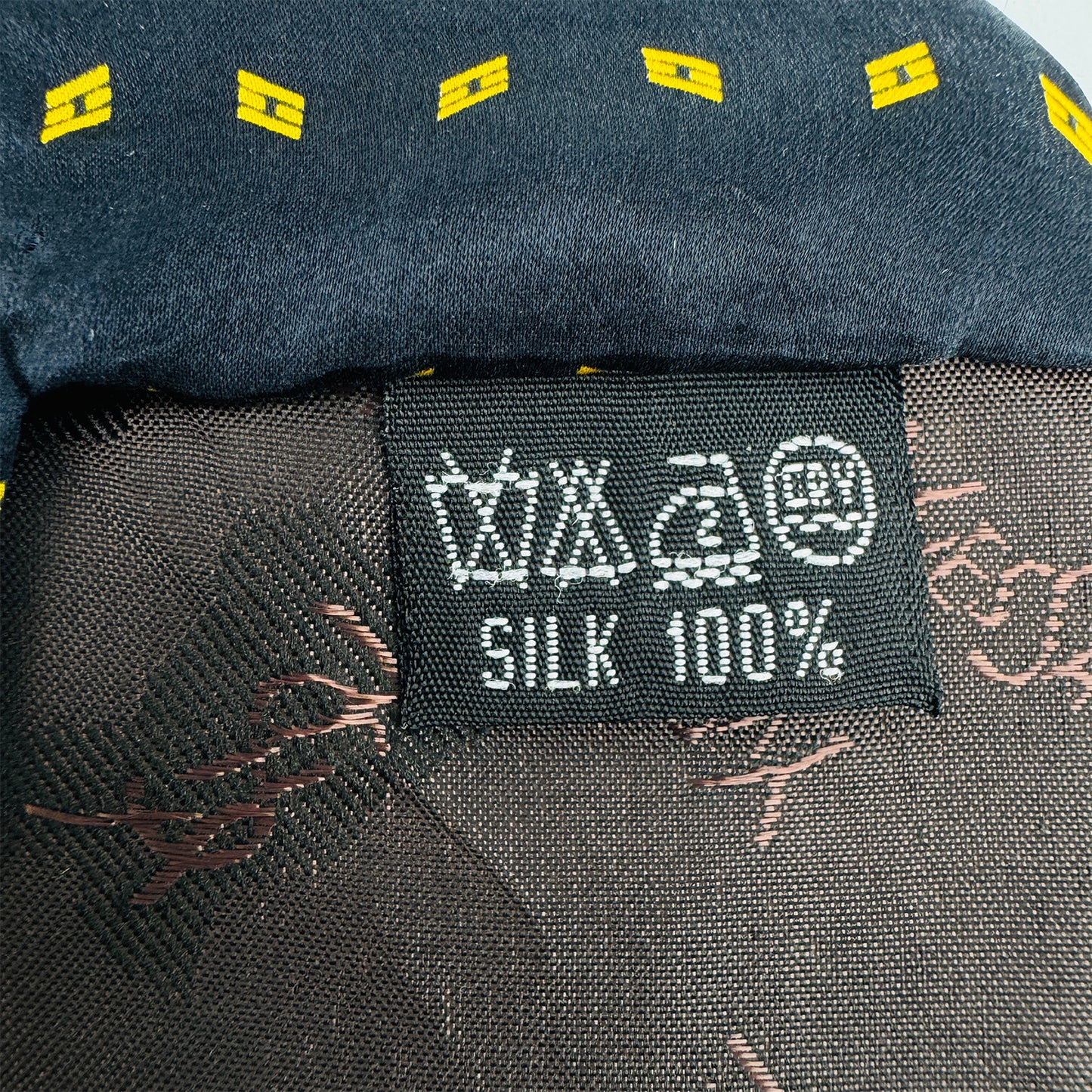 Yves Saint Laurent Dark Navy 'Geometric Motifs' Tie (Size Regular)