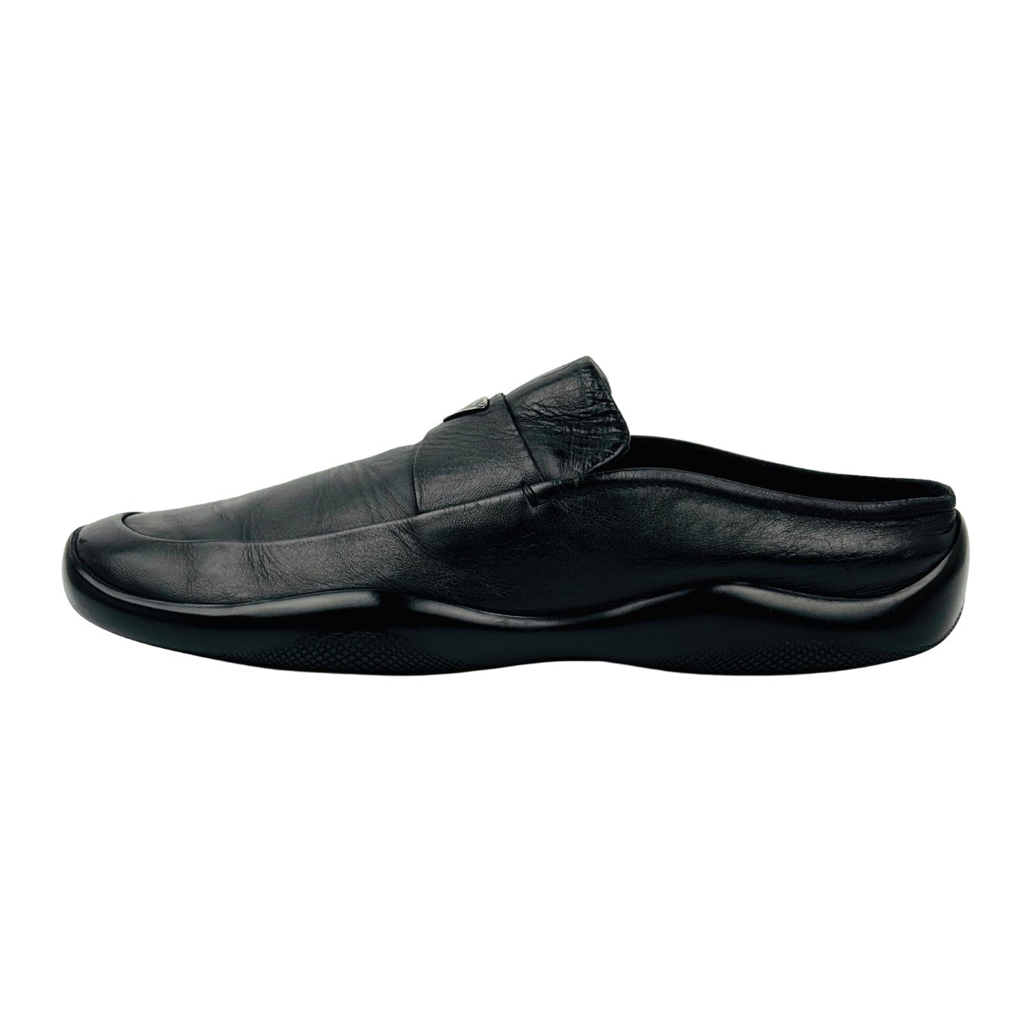 Prada Men's Black Leather Mules (Size 43.5)
