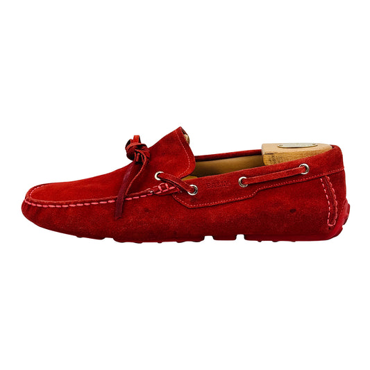Bally Men's Red Dramer Suede Loafers (Size 44/44.5)
