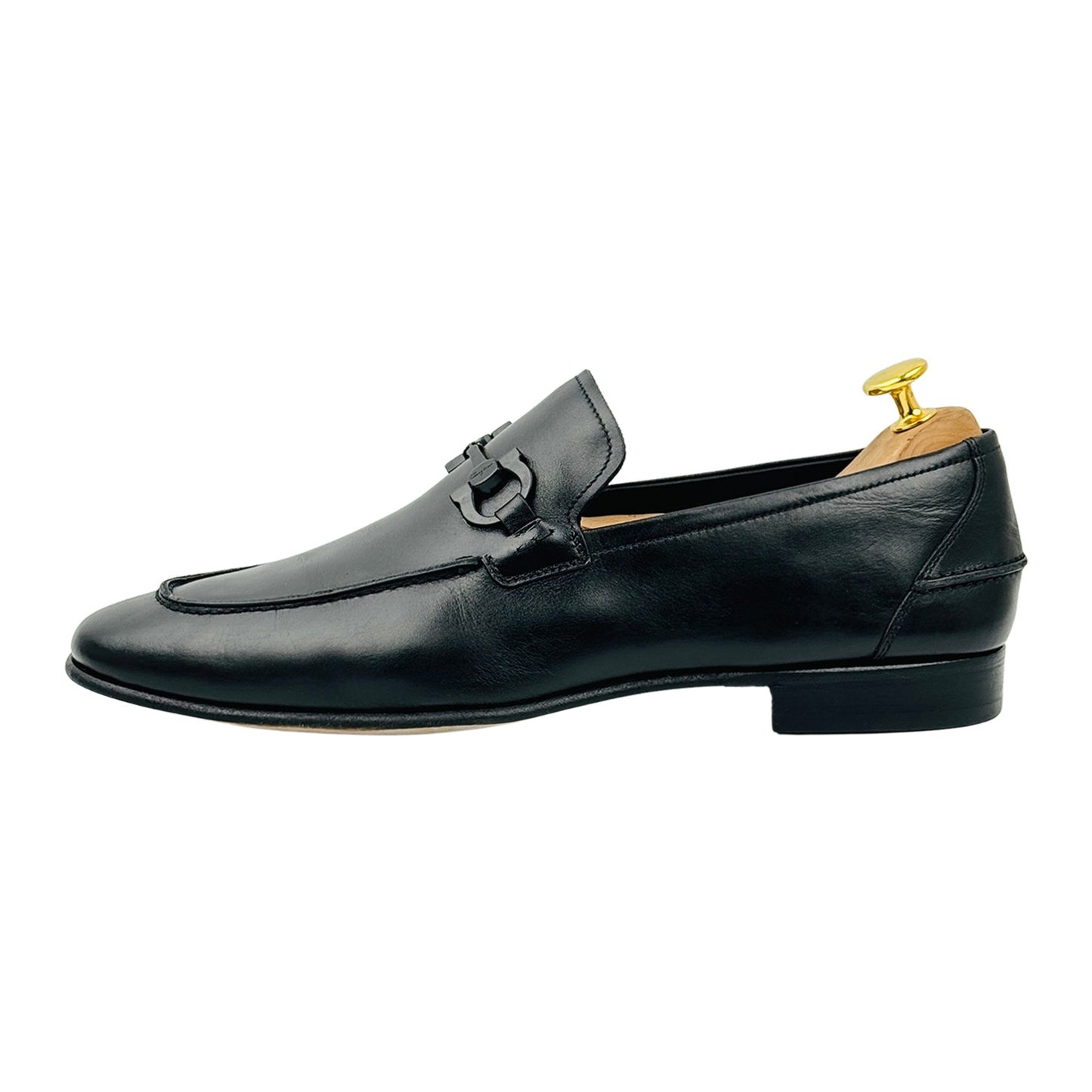 Salvatore Ferragamo Black Leather Gancini Bit Loafers (Size 43.5)