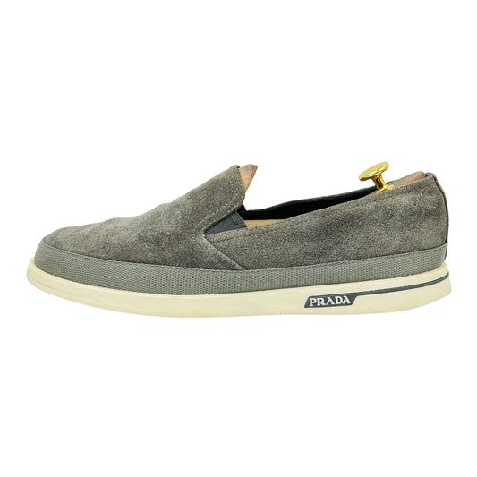 Prada Men's Grey Suede Shoes (Size 42.5)