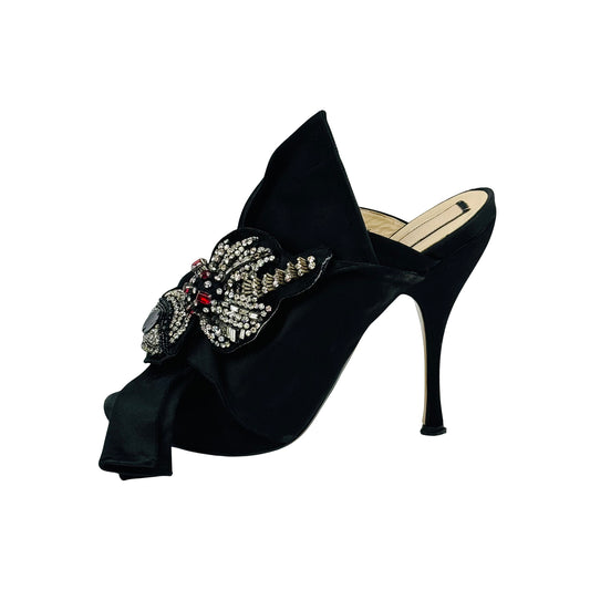 N°21 Women's Ronny Black Satin Heels (Size 41)