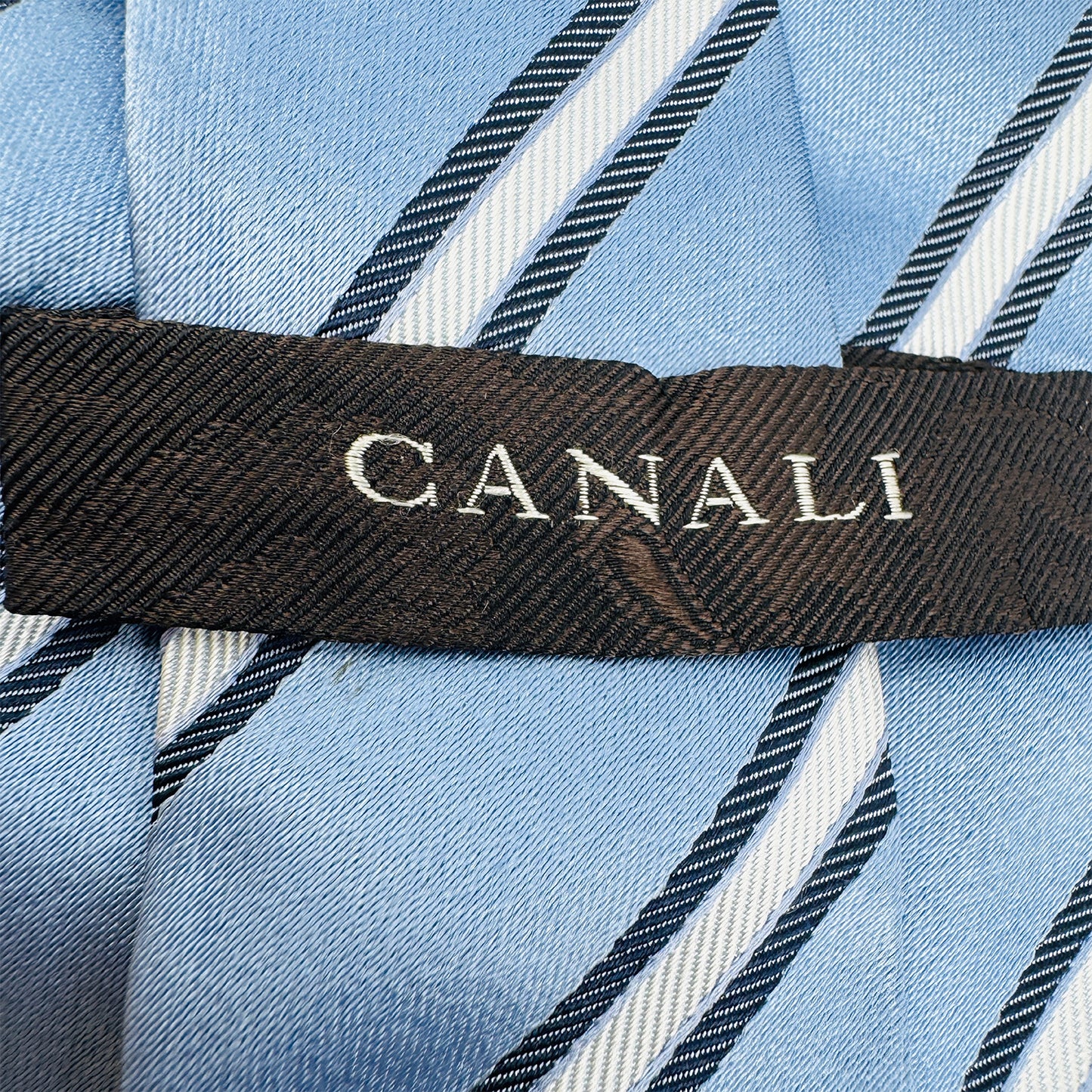 Canali Light Blue 'Stripes' Silk Tie (Size Regular)