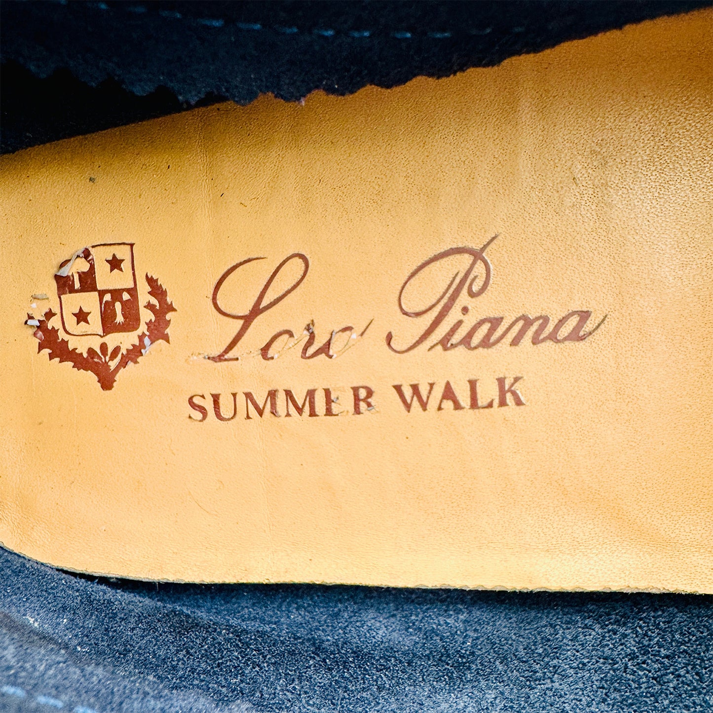 Loro Piana Summer Charms Walk Navy Loafers (Size 45) - H18068