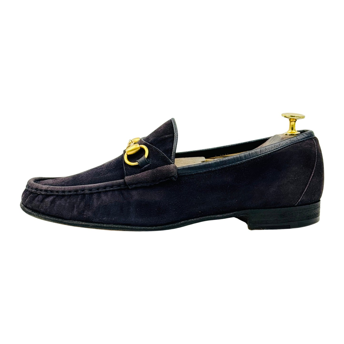 Gucci Men's Navy Suede Horsebit Loafers (Size 42.5) - 110 0009