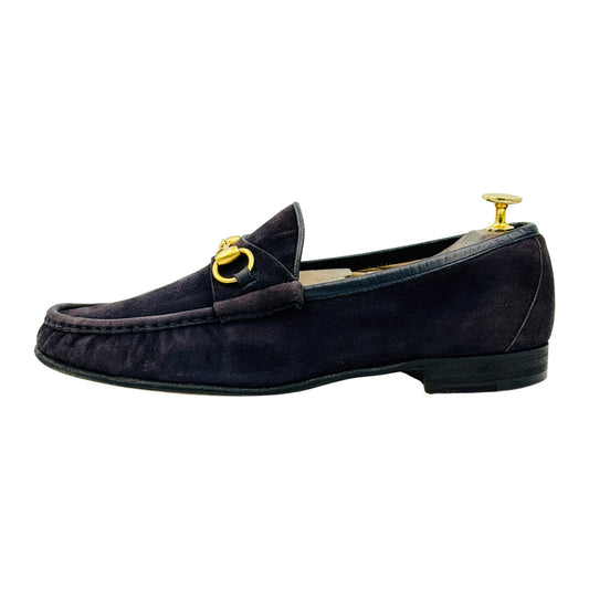 Gucci Men's Navy Suede Horsebit Loafers (Size 42.5) - 110 0009
