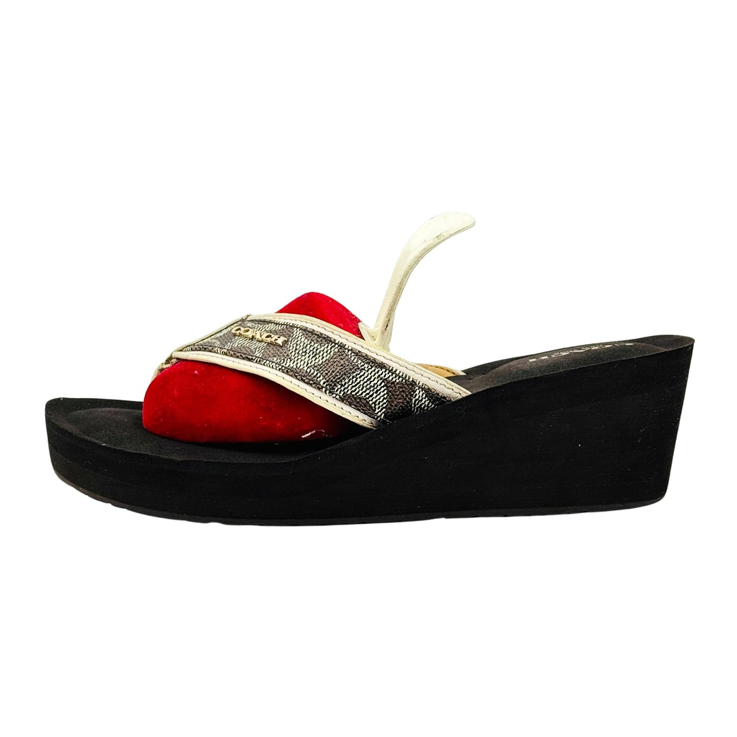 Coach Jolene Black Thong Flip Flops (Size 38)
