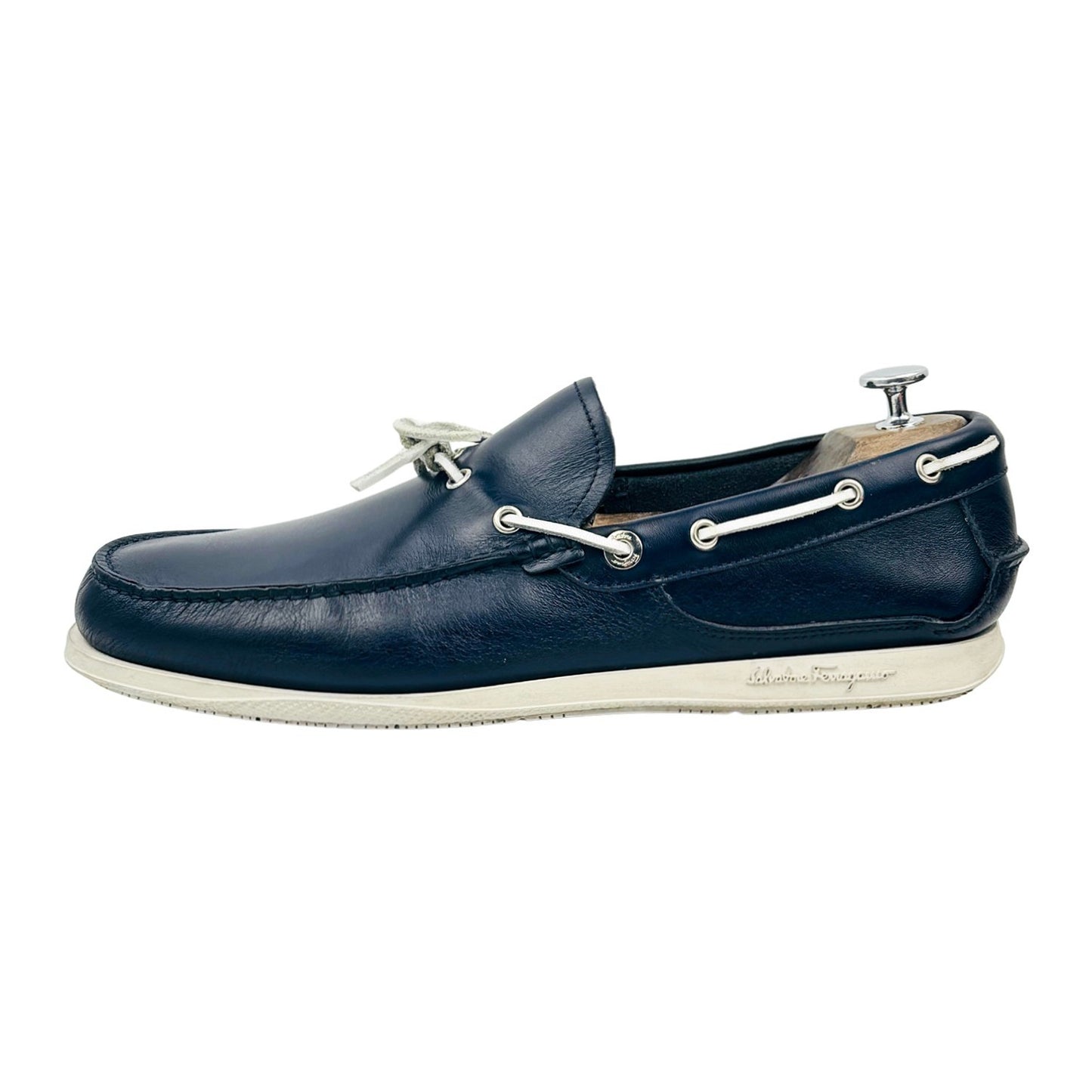 Salvatore Ferragamo Men’s Leather Boat Shoes (Size 44)