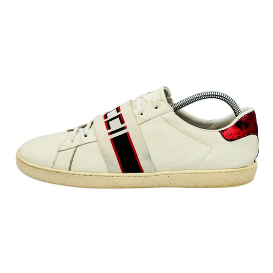 Gucci Ace Logo Elastic White Sneakers (Size 43.5/44)